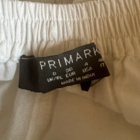 Ladies white linen blend wide leg pants - Picture 8 of 16